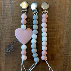 Lila & Jack pacifier clips. Set of three